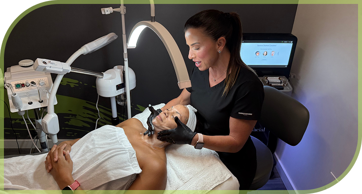 4Ever Young provider performing a skin treatment on a client