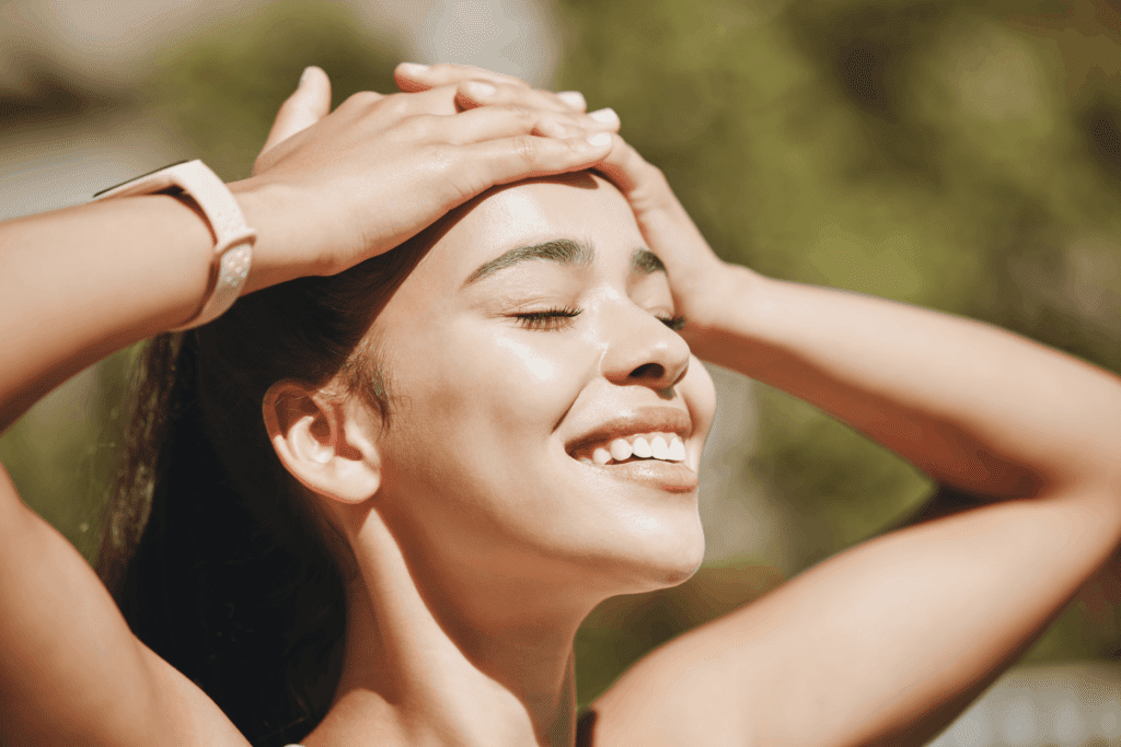 Lip filler for wrinkles enhances youthful appearance in smiling woman with glowing, smooth skin.