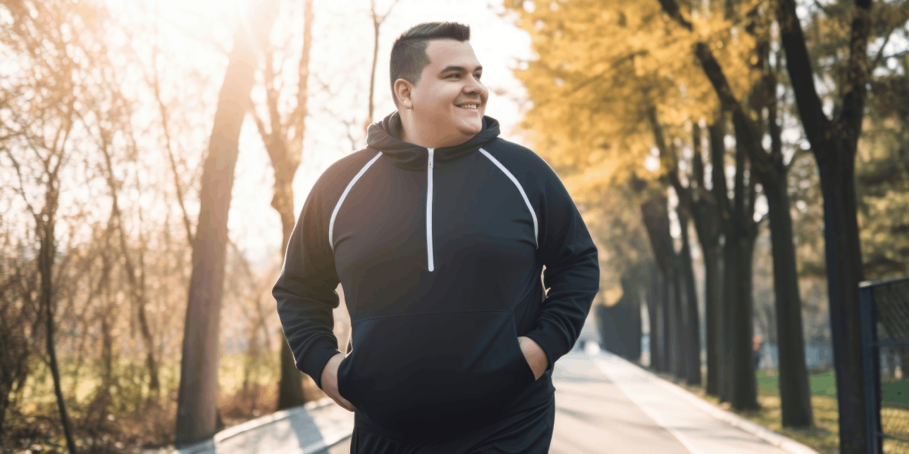 Man running outdoors after taking Tesofensine Peptide, a cutting-edge peptide designed to support weight management and promote a healthier lifestyle.