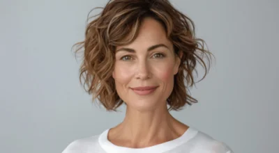 Woman with smooth, youthful skin possibly enhanced by Juvéderm fillers, smiling confidently.