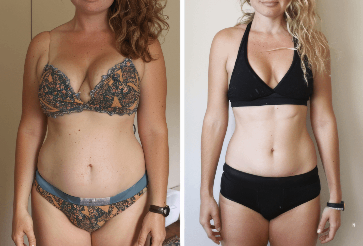 Before and after photo showing the difference of Medical weight loss.